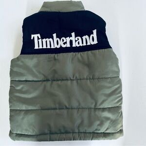 Timberland Kids Khaki Puffer Vest, Sz 18M, Like New,  Full Zip, Snap Pockets, XB